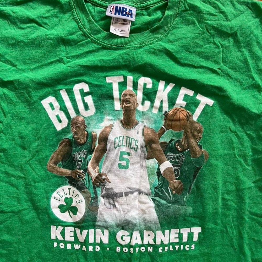 Y2K Kevin Garnett Boston Celtics NBA "Big Ticket" tee size XL